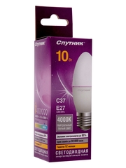 Светодиодная лампа LED C37 10W/4000K/E27 Спутник